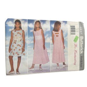 Butterick 4837 Sewing Pattern Size 7-10 Fast & Easy Girls Dress Sleeveless UNCUT